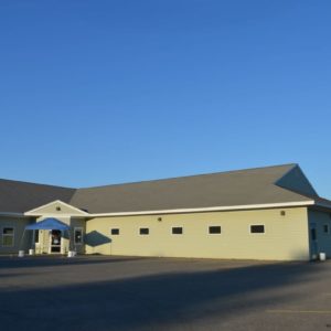 the exterior of HSWA. the dog kennels are on the right side of this L shaped building (1)