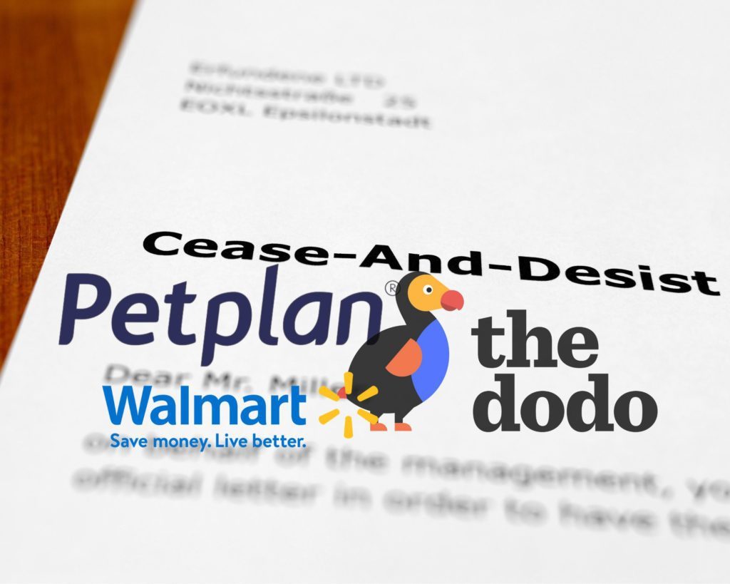 cease desist petplan dodo walmart