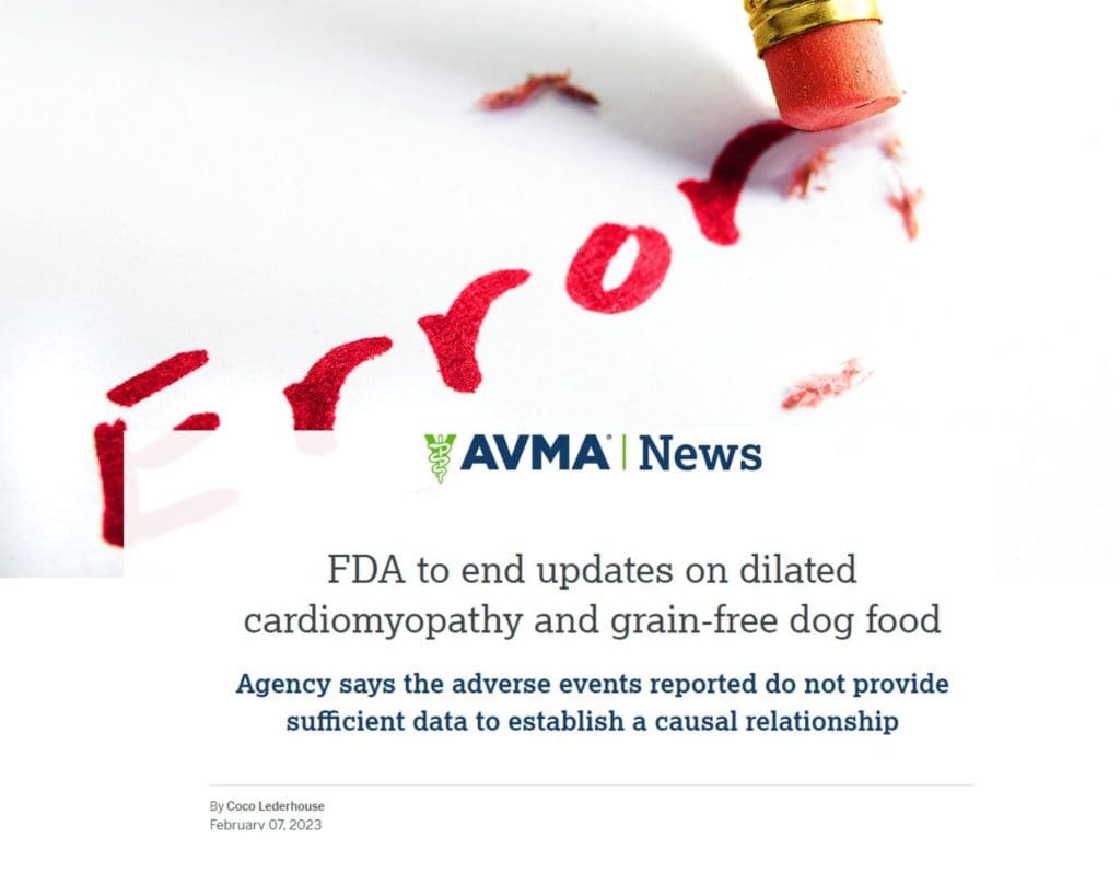 AVMA bungles DCM story joining parade of misinformation The